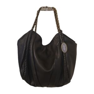 Ellie Tahari Hobo Bag Slouch Large Copper Chain Black